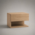 Nachttisch mit Schublade und offenem Ablagefach aus MDF mit Eichenfurnier, Eiche Natur, 45 × 35 × 40 cm
