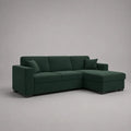 Ecksofa mit Recamiere rechts, 3-Sitzer, Polyestergewebe, Dunkelgrün, 240 × 155 × 85 cm